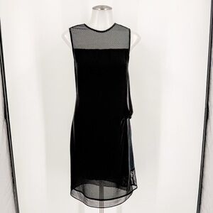 Trouve Black Mesh High Low Dress